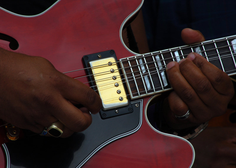 Guitariste au festival de blues de Chicago (Illinois, États-Unis) le 7 juin 2008.